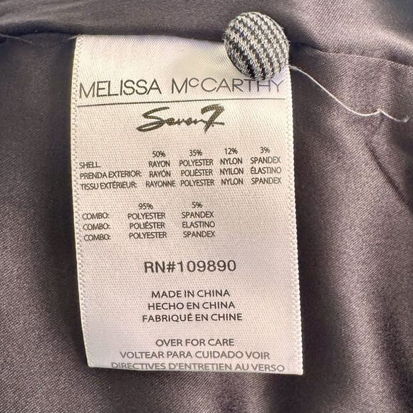 NWT Melissa McCarthy Seven7 Blazer Size M Open Front Gray Pockets Career Office - Picture 15 of 16